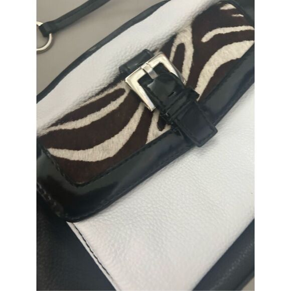 Mini Sharif Studio Leather & Calf Hair Color Block Shoulder Bag - Picture 11 of 13